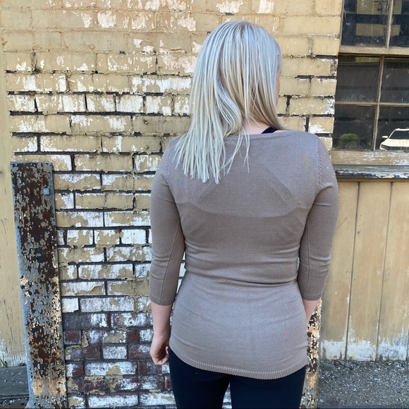 VILA Milano Neutral Studded Sweater - Picture 5 of 8